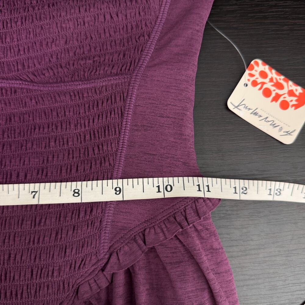 Free People Smockin Hot Dress Women XS Romper Tennis Pickleball Black Cherry NEW - Picture 9 of 11